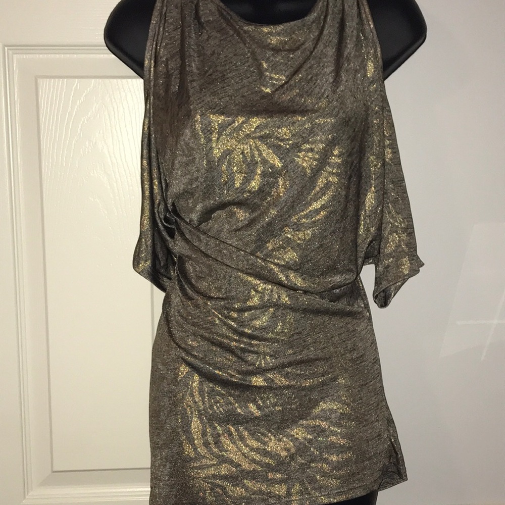 Asymmetrical Party Top Chain Shoulder Sz.M